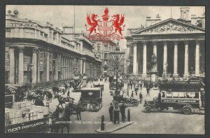 Ca 1906 PPC* LONDON TUCK CARD OF HERALDIC VIEW OF ROYAL BANK & EXCHANGE SEE INFO