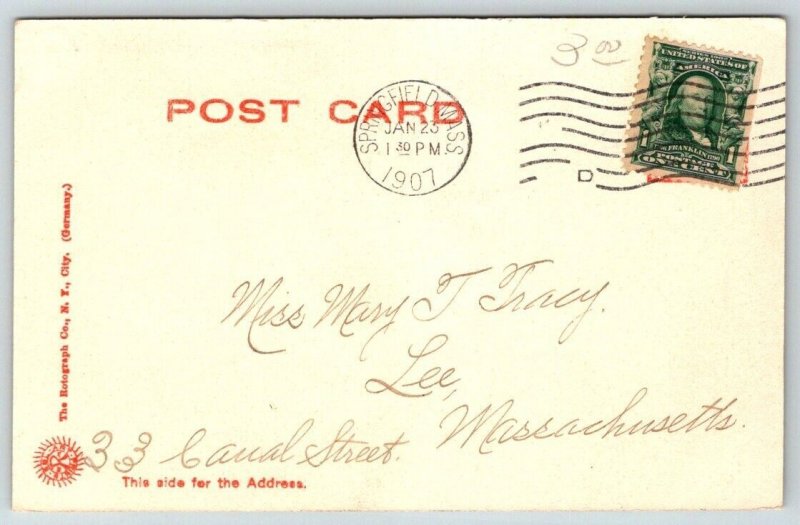 YMCA Building   Springfield   Massachusetts  Postcard  1907
