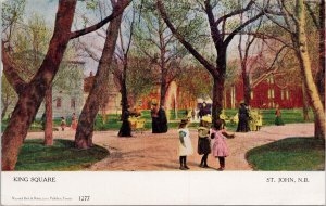 King Square St John New Brunswick NB c1905 'c/o Sir Borden' Postcard E77