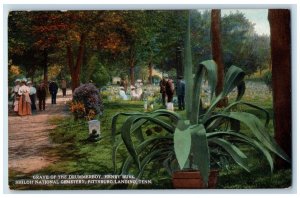 c1910 Grave Drummerboy Henry Burk Cemetery Pittsburg Landing Tennessee Postcard
