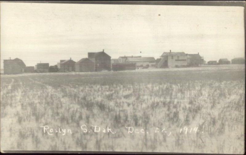 Roslyn SD General View 1914 Real Photo Postcard