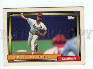 088903 Baseball Topps CARD 1992 Omar Olivares Cardinals #193
