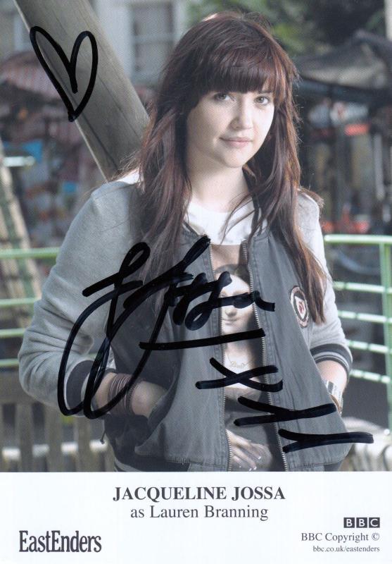 Jacqueline Jossa as Lauren Branning BBC Eastenders Hand Signed Cast Card Photo