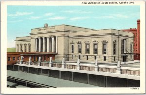 New Burlington Route Station Omaha Nebraska NB Bus Station Postcard