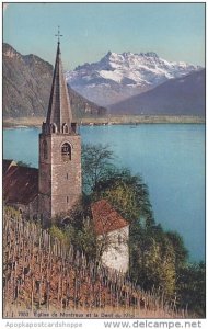 Switzerland Eglise de Montreux et la Dent du Midi