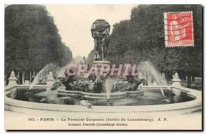 CARTE Postale Old Fountain Carpeaux Paris Luxembourg Garden