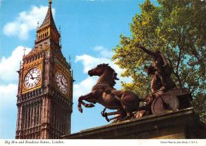 uk33885 boadicea statue and big ben london uk