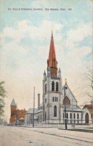 DES MOINES IOEA~ST PAULS EPISCOPAL CHURCH~1909 ENOS HUNT PUBLISHEDPOSTCARD