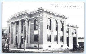 ABERDEEN, Mississippi MS ~ CITY HALL 1914 Monroe County  Postcard