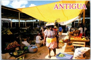 Postcard - Fruit vendor in The Market - St. John's, Antigua and Barbuda