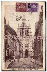 Postcard Douai Old St Peter's Church