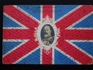 British Union Jack Flag GOD SAVE THE KING & King Edward Vll c1902 UB Postcard