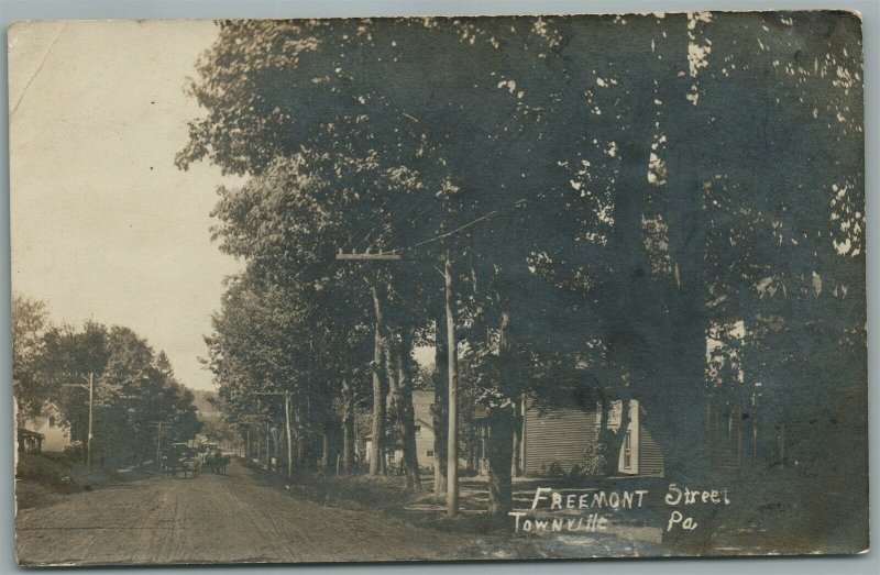 TOWNVILLE PA FREEMONT STREET ANTIQUE REAL PHOTO POSTCARD RPPC