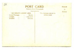 Cunard Line - RMS Queen Elizabeth,  Tourist Lounge   *RPPC