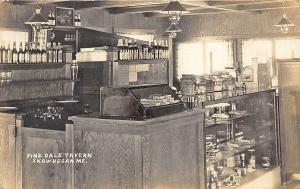 Skowhegan ME Pine Dale Tavern Interior RPPC Postcard