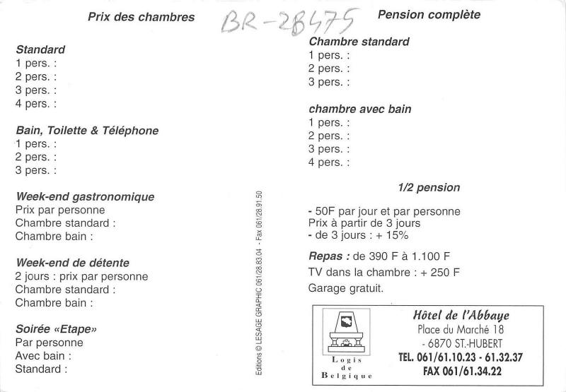 BR28475 Hotel de L abbaye St hubert luxembourg