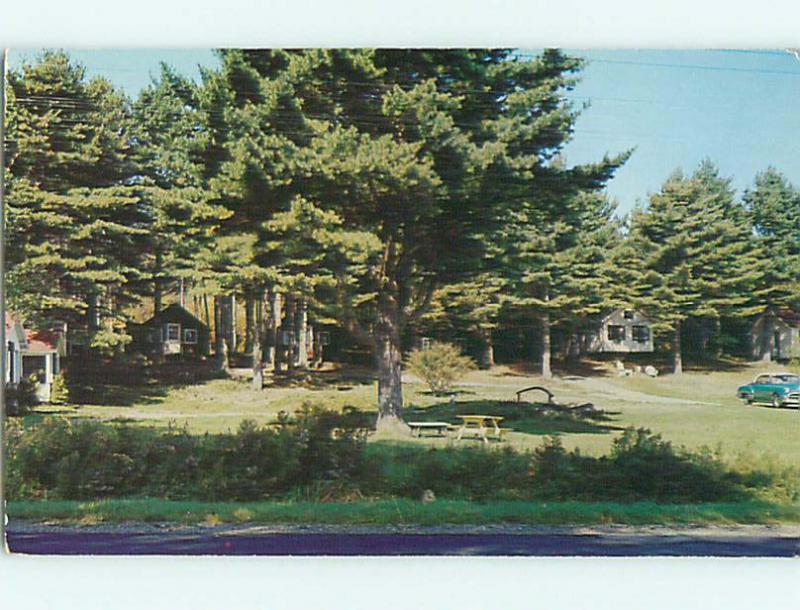 1950's OLD CARS & LITTLEFIELD'S PINE GROVE CABIN MOTEL Camden Maine ME s8598