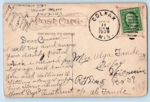 Charlotte North Carolina Postcard Post Office Monument Lieut William Battle 1909