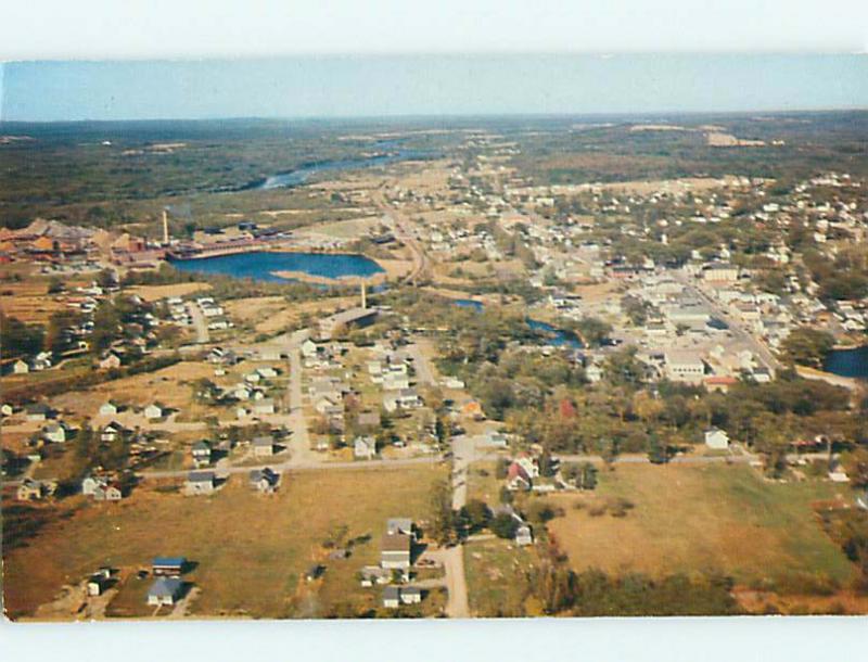 Unused 1950's AERIAL VIEW OF TOWN Lincoln Maine ME r9143