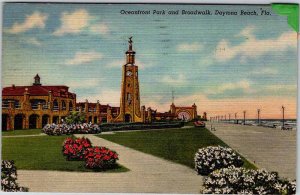 Postcard MONUMENT SCENE Daytona Beach Florida FL AM2228