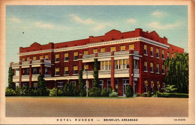 Arkansas Brinkley Hotel Rusher 1950 Curteich