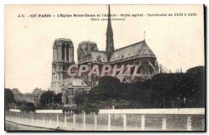 Postcard Old Paris The Notre Dame and the Apse Gothic Style