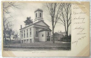 ANTIQUE 1911 POSTCARD BAPTIST CHURCH NEWTON N.J.