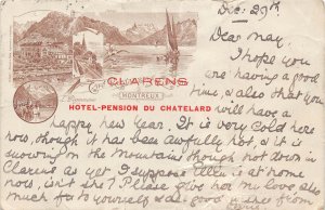 France 1900 Clarens Montreux Hotel Pension Chatelard Kursau postcard C313