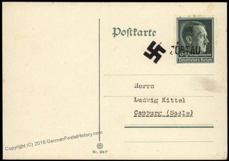 3rd Reich Germany 1938 Zoertau Sudetenland Annexation Provisional Cover 67875