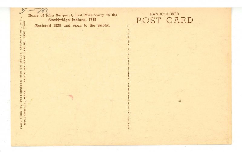 MA - Stockbridge. Old Mission House 