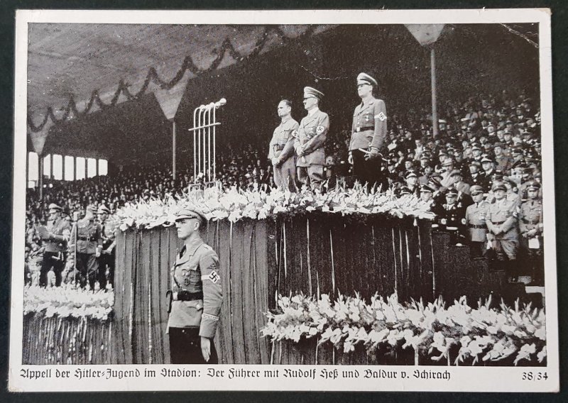 GERMANY THIRD 3RD REICH NSDAP ORIGINAL PROPAGANDA POSTCARD NUREMBERG RALLY 1938