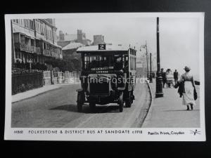 Omnibus FOLKESTONE & DISTRICT BUS AT SANDGATE Pamlin Print Postcard M868