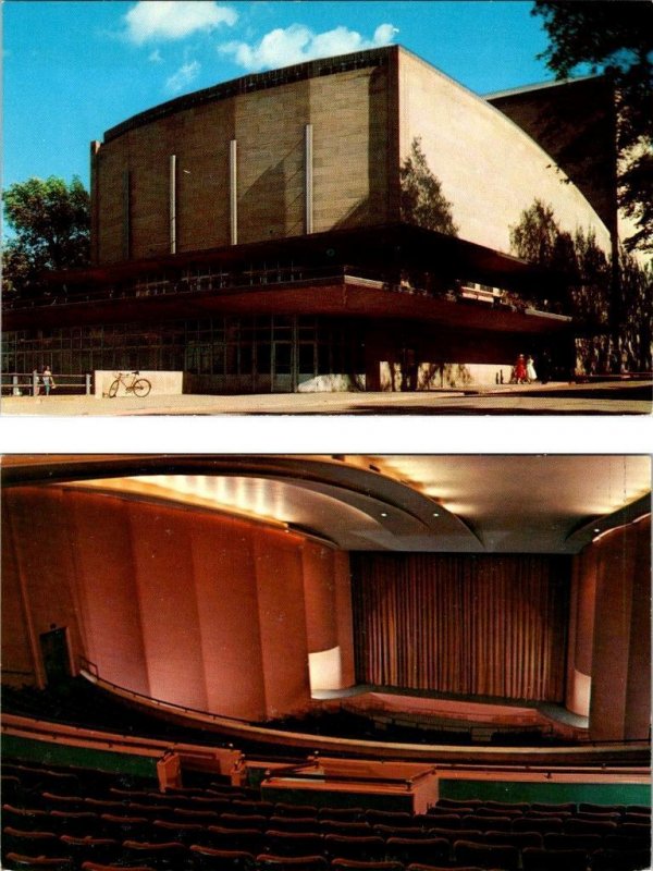 2~Postcards WI Madison MEMORIAL UNION THEATER & INTERIOR University Of Wisconsin