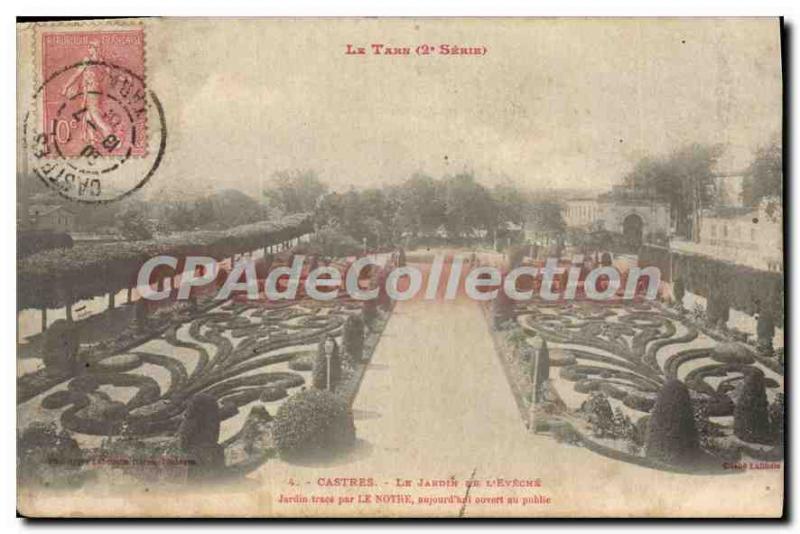 Postcard Old Tarn Castres Le Jardin de l'Eveche Jardin track by Ours