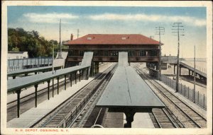 Ossining New York NY Railroad Train Station Depot Vintage Postcard