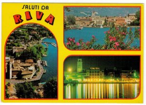 Italy 1980 Unused Postcard Riva Lago di Garda Lake Clock Tower Torre Apponale