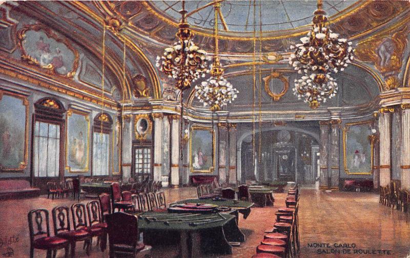 Salon De Roulette, Monte Carlo, Monaco, Early Postcard, Unused