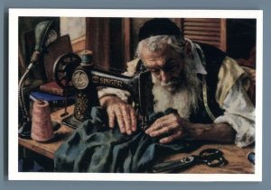 ELDERLY JEWS sewing Sew Machine Jewish Workshop Ethnic Russian Unposted Postcard