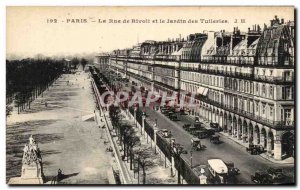 Old Postcard The Paris Rivoli From Street And The Jardin Des Tuileries