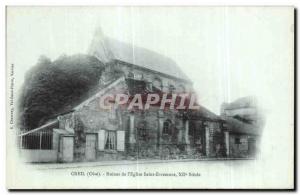 Postcard Creil Old Church Ruins of St. Evremont