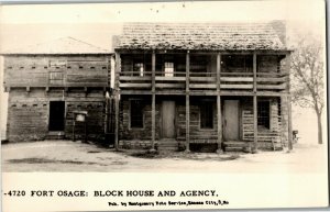 RPPC Fort Osage Block House and Agency Near Kansas City MO Vintage Postcard E75