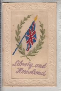 Novelty embroidered WWI military material allied patriotic flag liberty homeland