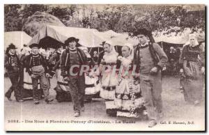 Old Postcard A Noce has Plonevez Povzay (Finistere) Dance