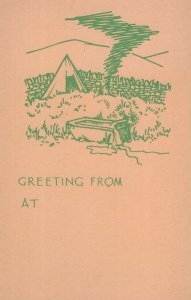 Farm Field Tent Bath Boy Scouts Girl Guides Old Greetings Postcard