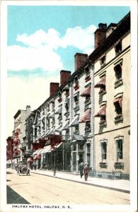 Halifax, Nova Scotia Canada  HALIFAX HOTEL & Street Scene  ca1920's Postcard