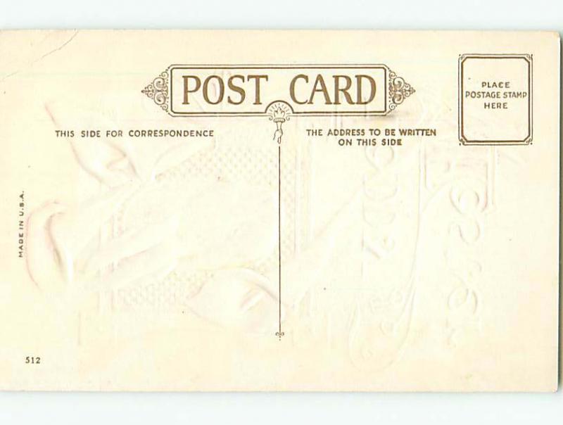 Unused Divided-Back easter BUNNY RABBIT WITH EASTER LILY FLOWERS r2959-22