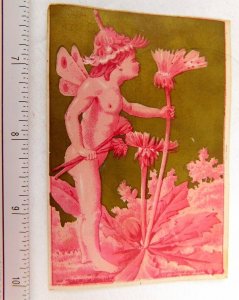 Lovely Flower Fairy Fantasy, Goldsmith & Co Boot & Shoe Co., NJ Trade Card F52