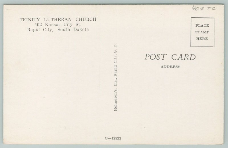 Rapid City South Dakota~Trinity Lutheran Church~Vintage Postcard