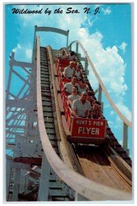 c1960's Hunts Pier Flyer Roller Coaster Wildwood By The Sea NJ Postcard