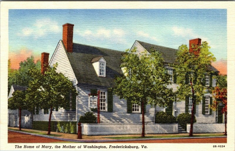 Vtg Mary's House of Mother George Washington Fredericksburg Virginia VA Postcard